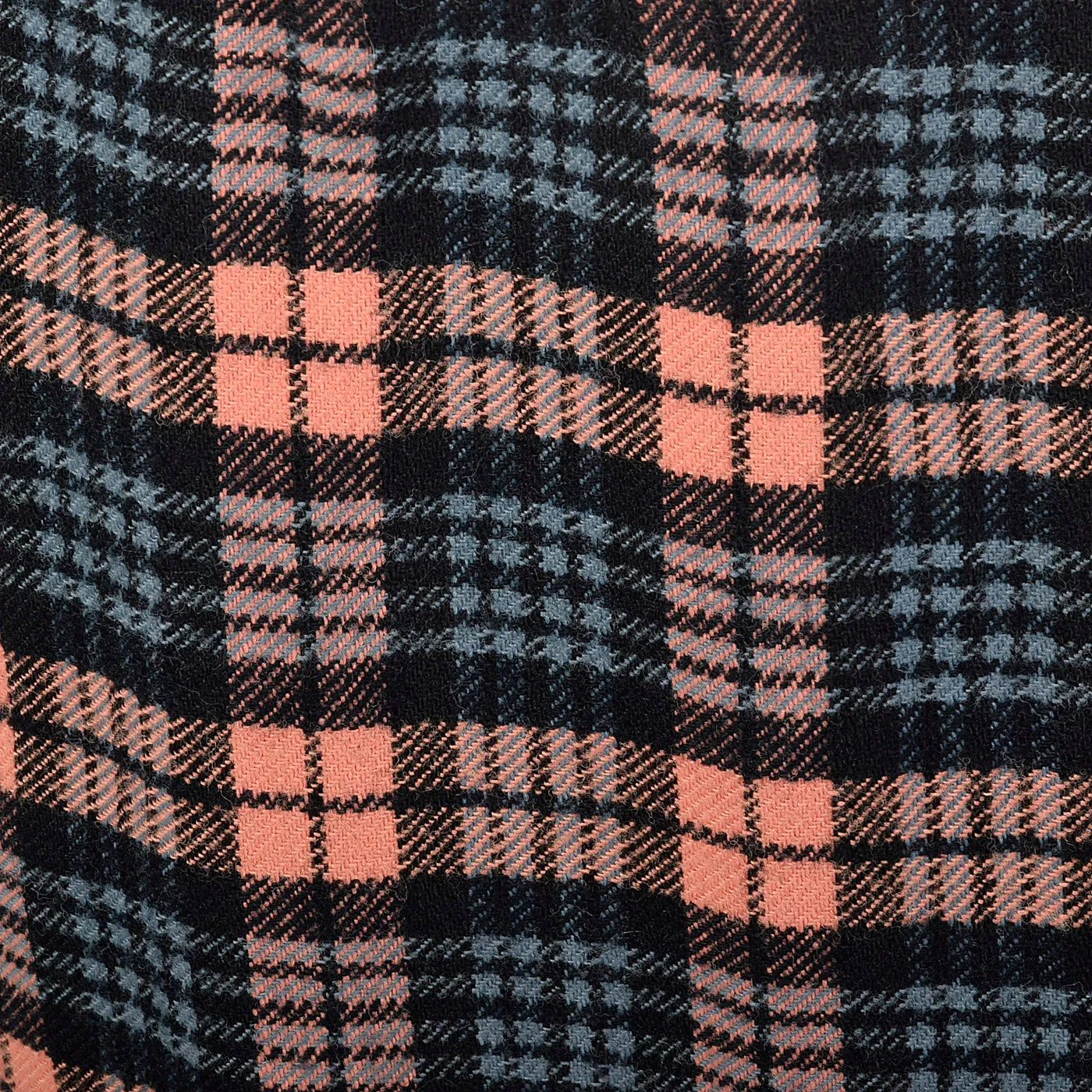 1940s Wool Pencil Skirt in Pink and Blue Plaid