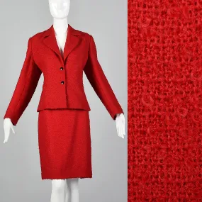 1960s Pierre Cardin Red Wool Skirt Suit