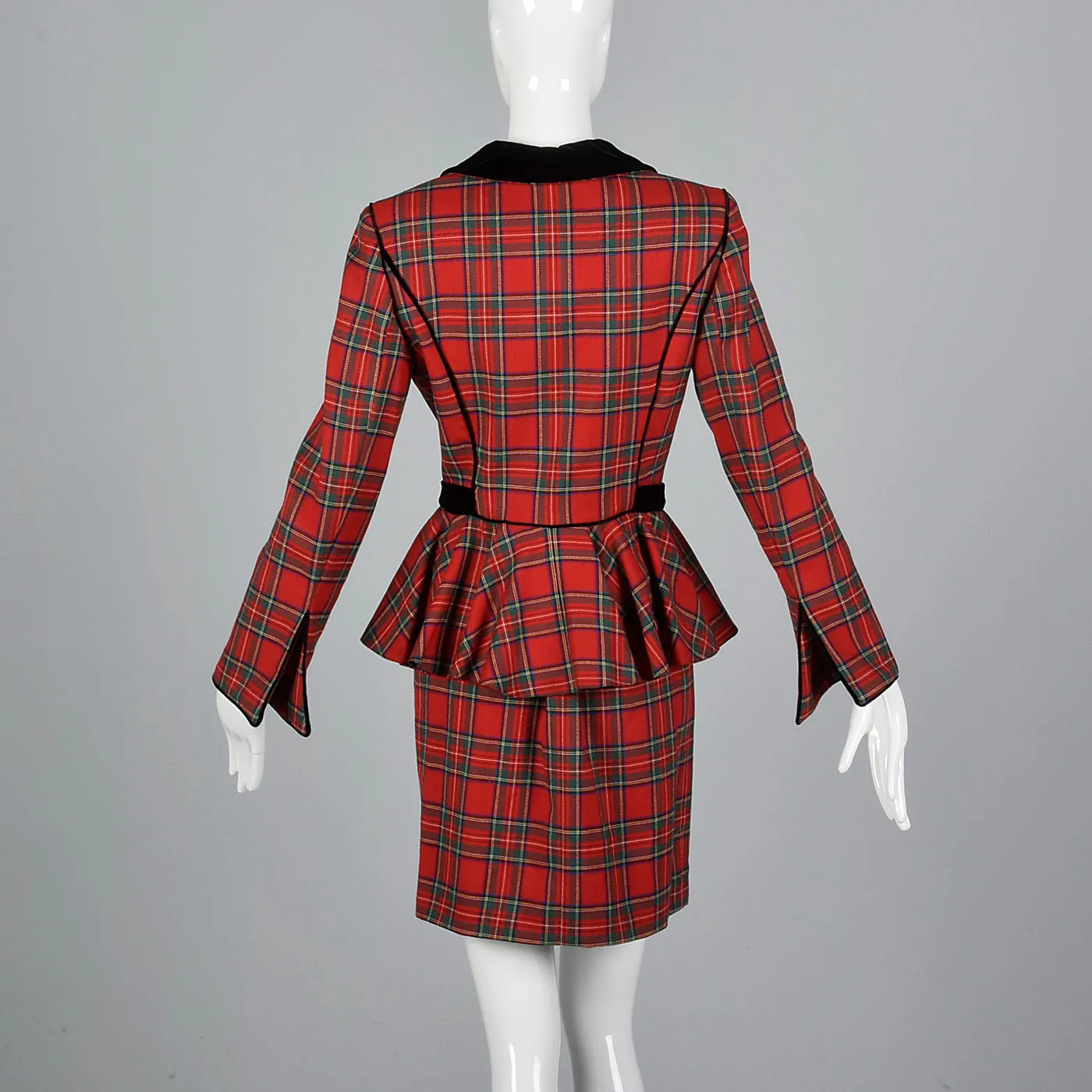 1990s Emanuel Ungaro Parallele Two Piece Plaid Skirt Suit