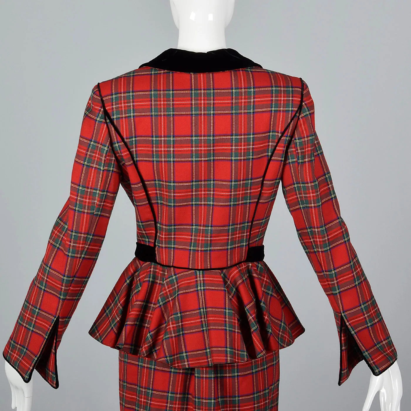 1990s Emanuel Ungaro Parallele Two Piece Plaid Skirt Suit