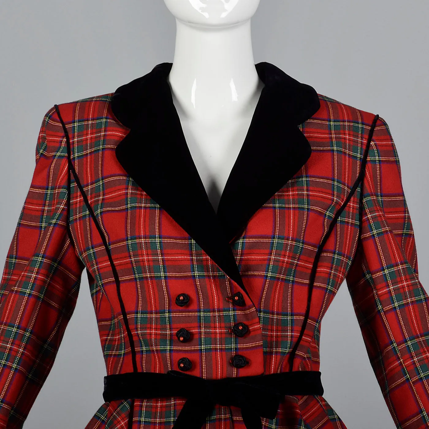 1990s Emanuel Ungaro Parallele Two Piece Plaid Skirt Suit