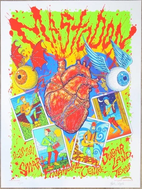 2021 Mastodon - Sugar Land Silkscreen Concert Poster by Kyler Sharp