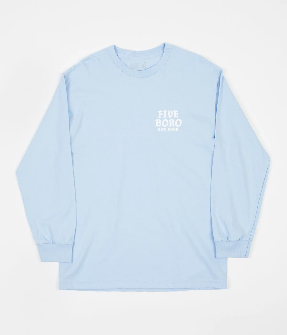 5Boro Skull & Cat Long Sleeve T-Shirt - Powder Blue