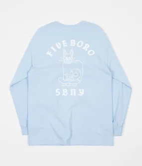 5Boro Skull & Cat Long Sleeve T-Shirt - Powder Blue