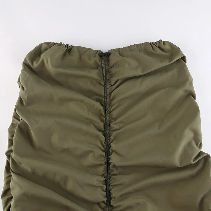 American Casual Cargo Drawstring Skirt