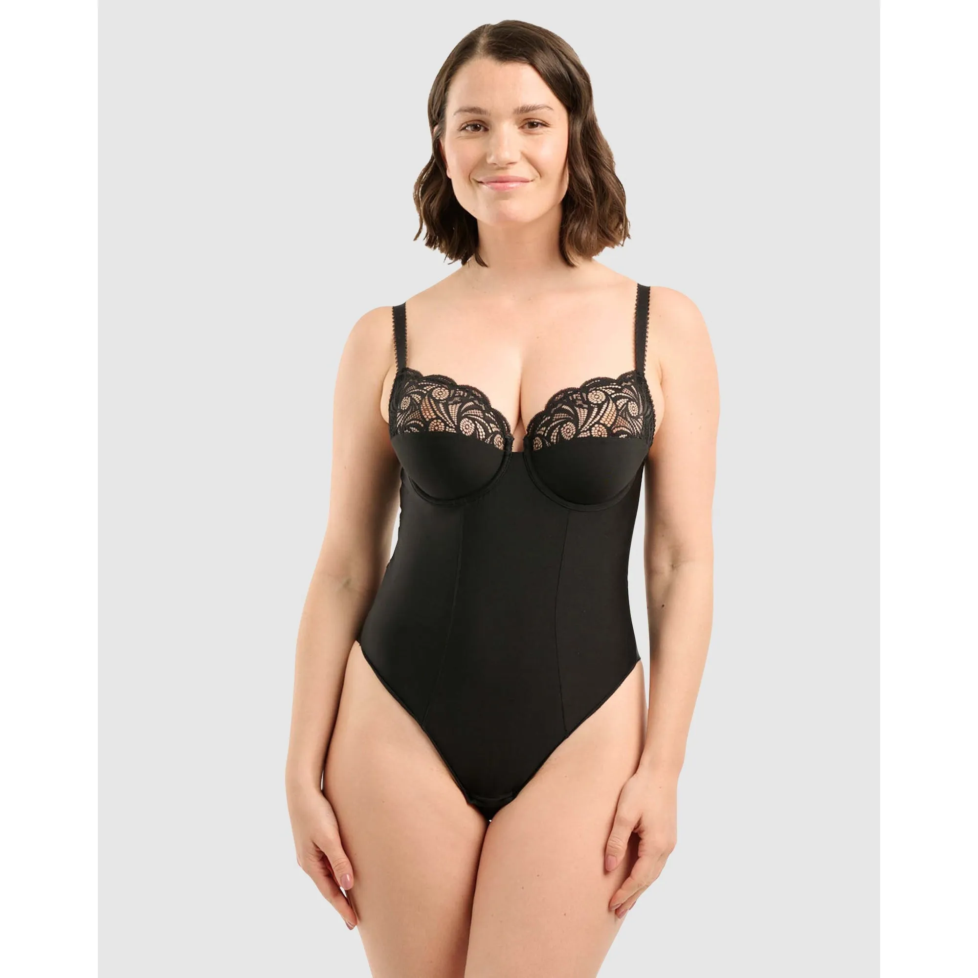 Ariane Underwire Thong Bodysuit With Lace