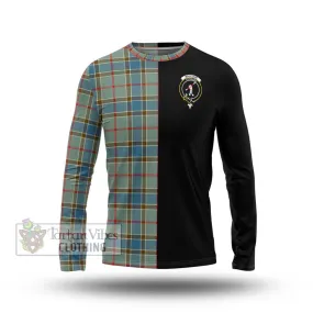 Balfour Blue Tartan Long Sleeve T-Shirt with Family Crest and Half Of Me Style