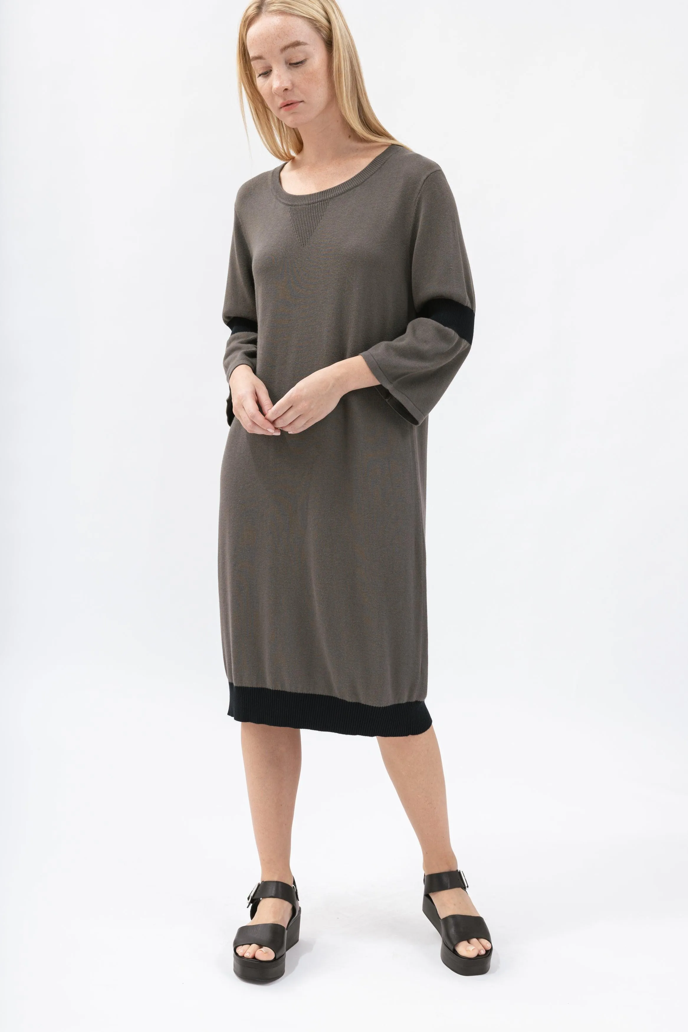 Bamboo Color Block Knitted Dress