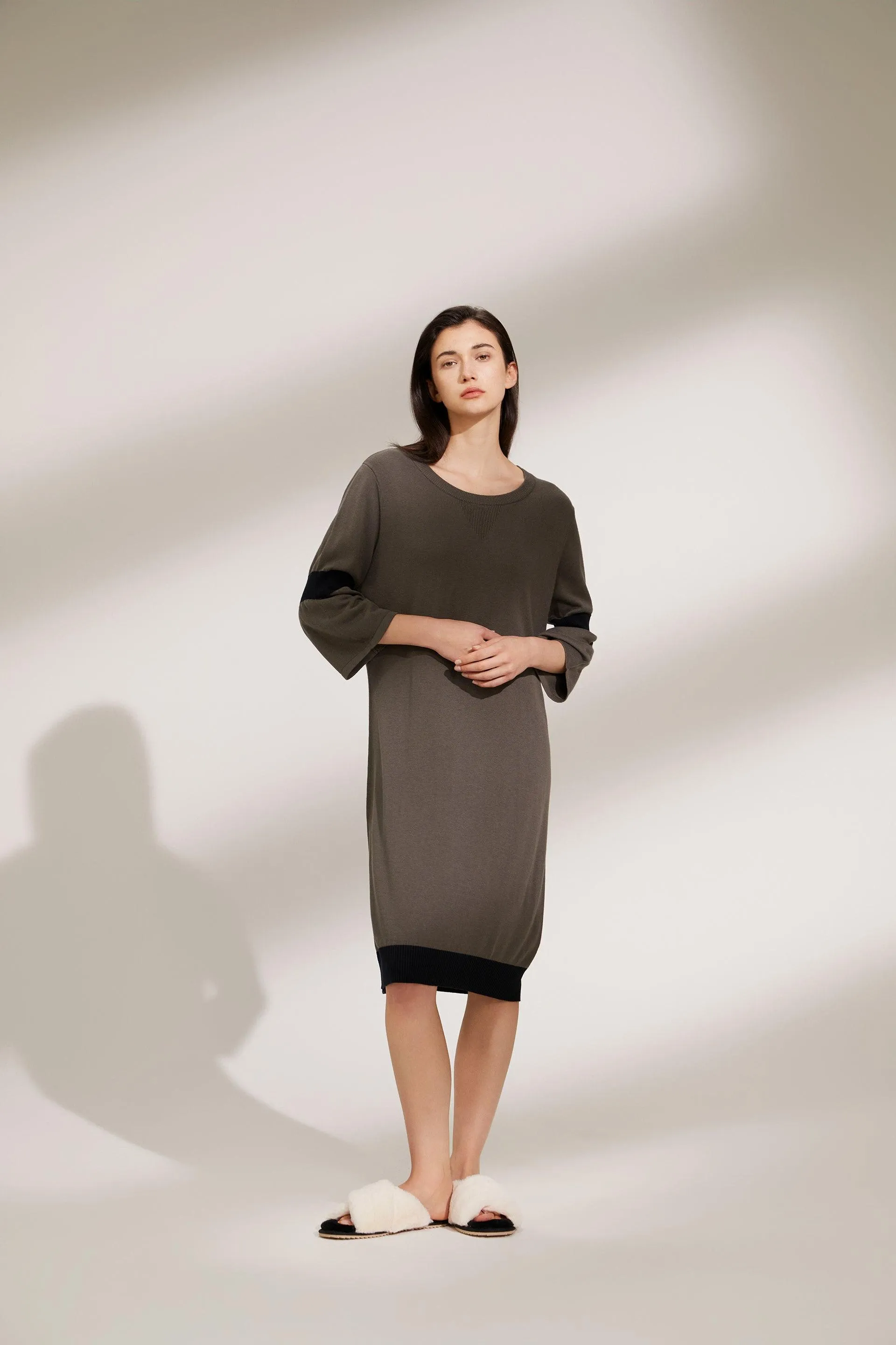 Bamboo Color Block Knitted Dress