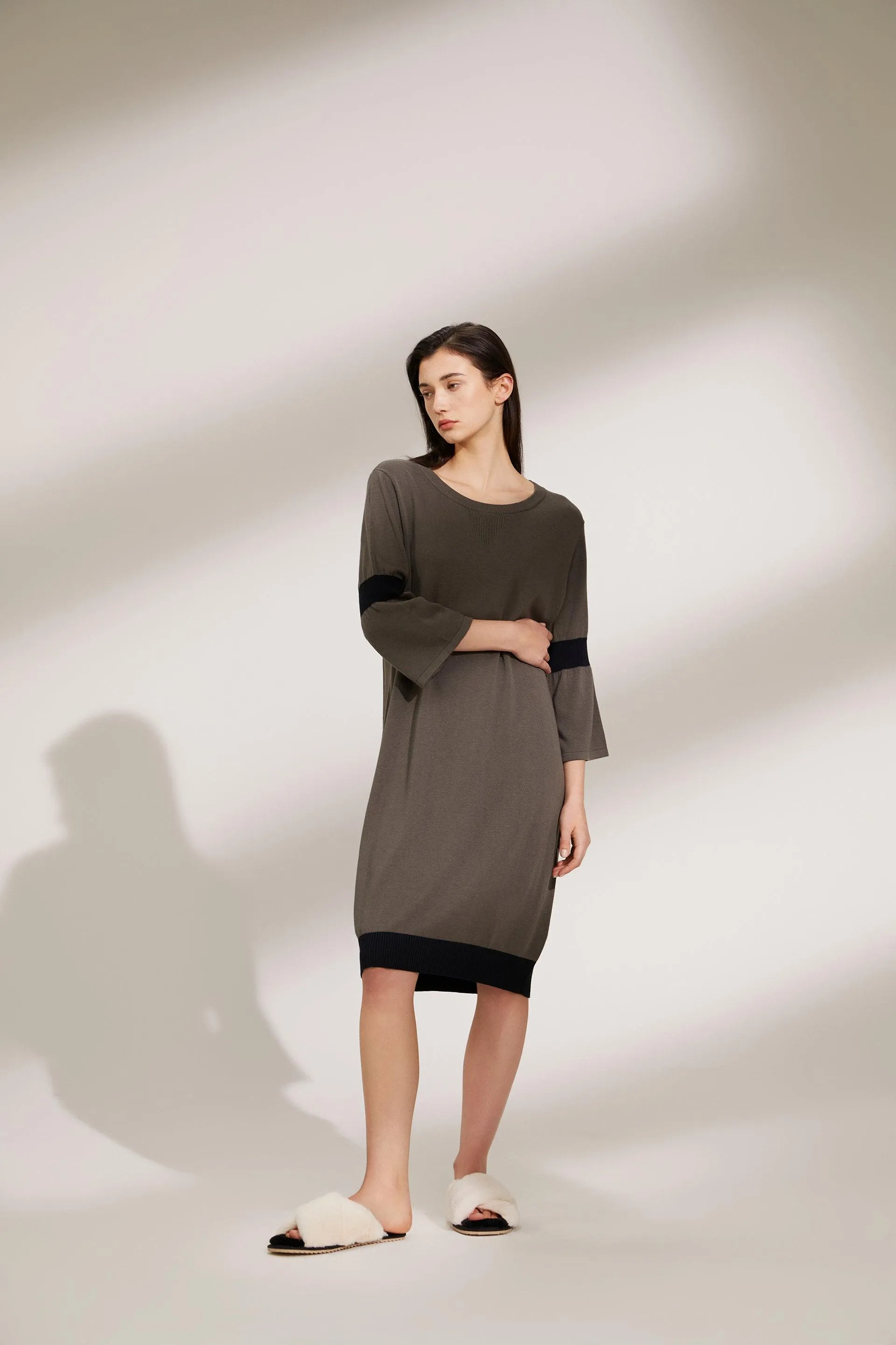 Bamboo Color Block Knitted Dress