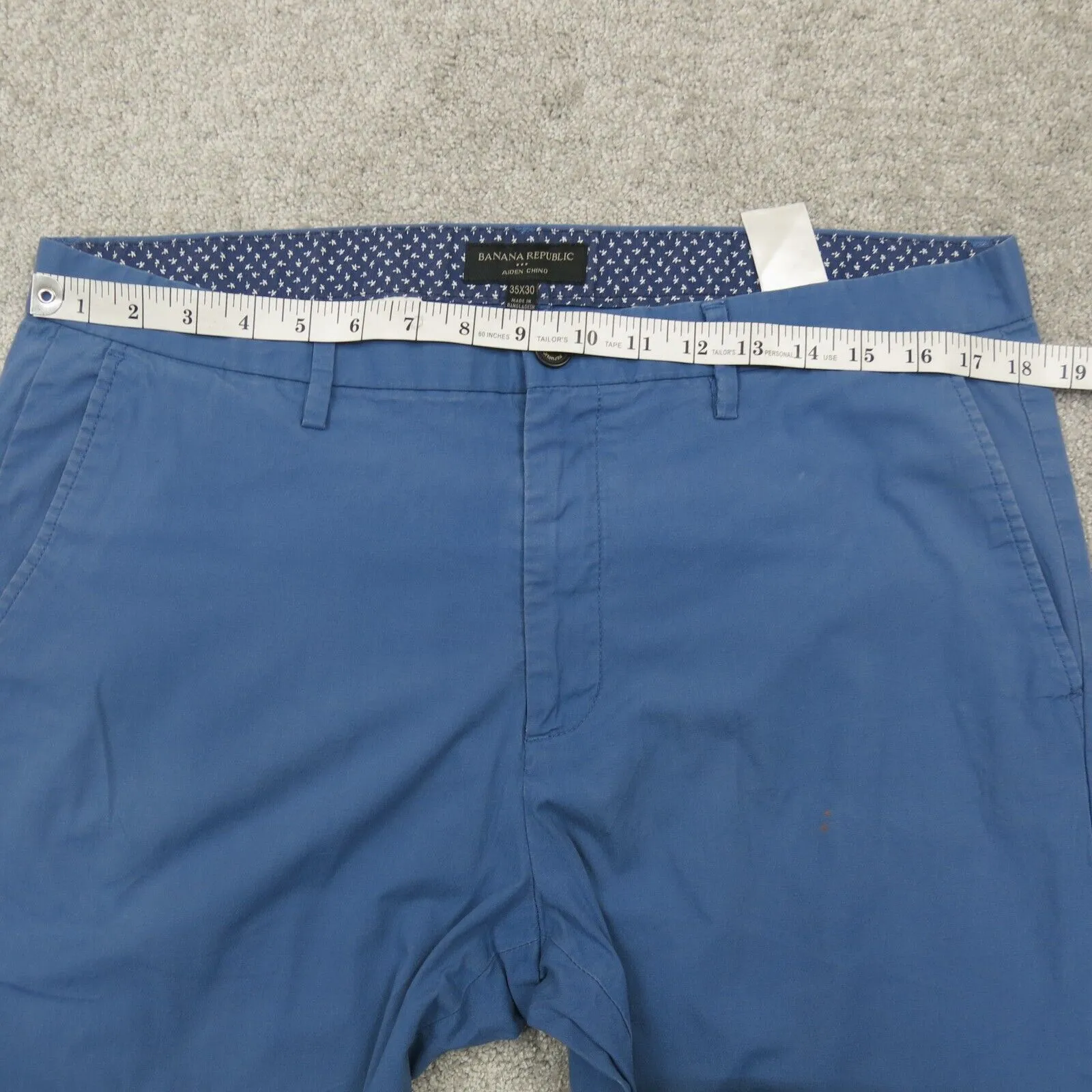 Banana Republic Mens Straight Leg Aiden Chino Pant Mid Rise Blue Size W35XL30