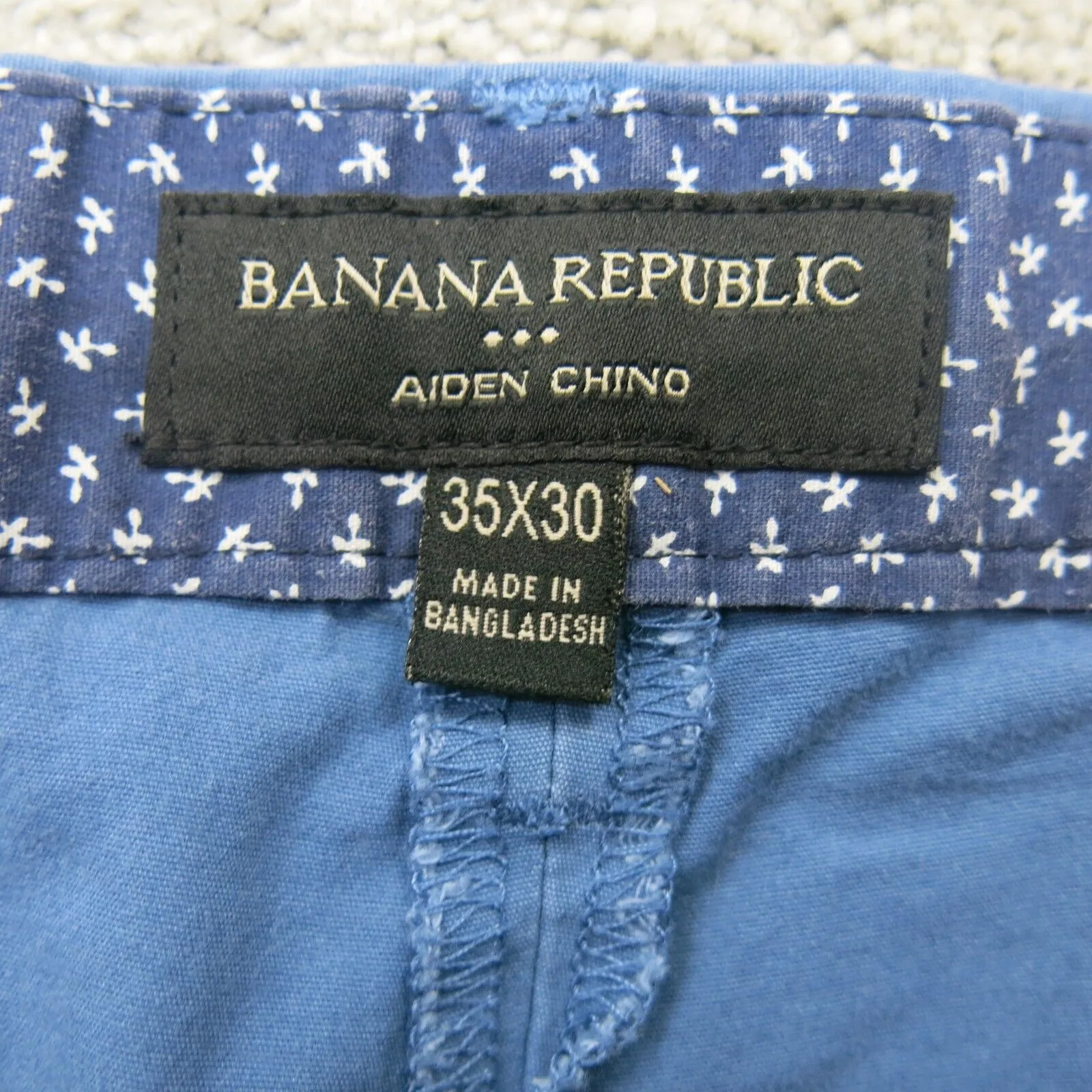 Banana Republic Mens Straight Leg Aiden Chino Pant Mid Rise Blue Size W35XL30