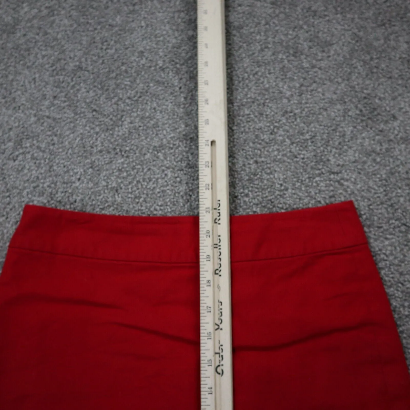 Banana Republic Women Straight Pencil Skirt Stretch Flat Front Back Zip Red SZ 2