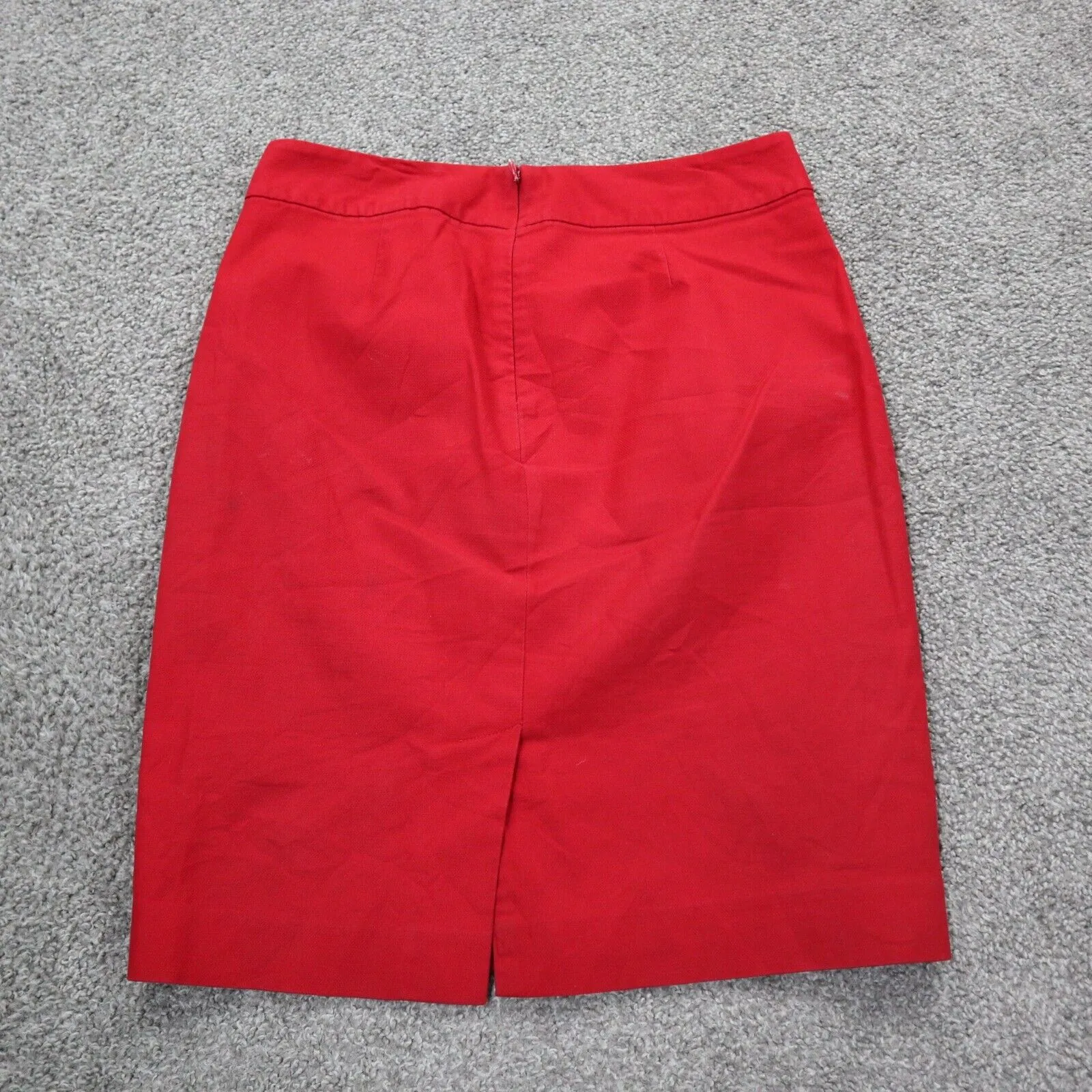 Banana Republic Women Straight Pencil Skirt Stretch Flat Front Back Zip Red SZ 2