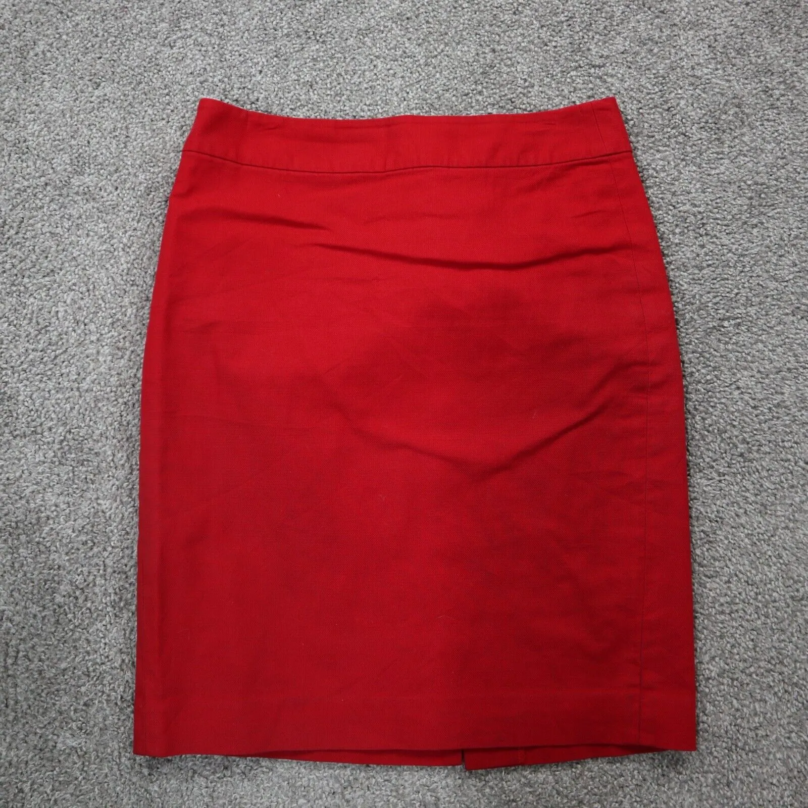 Banana Republic Women Straight Pencil Skirt Stretch Flat Front Back Zip Red SZ 2