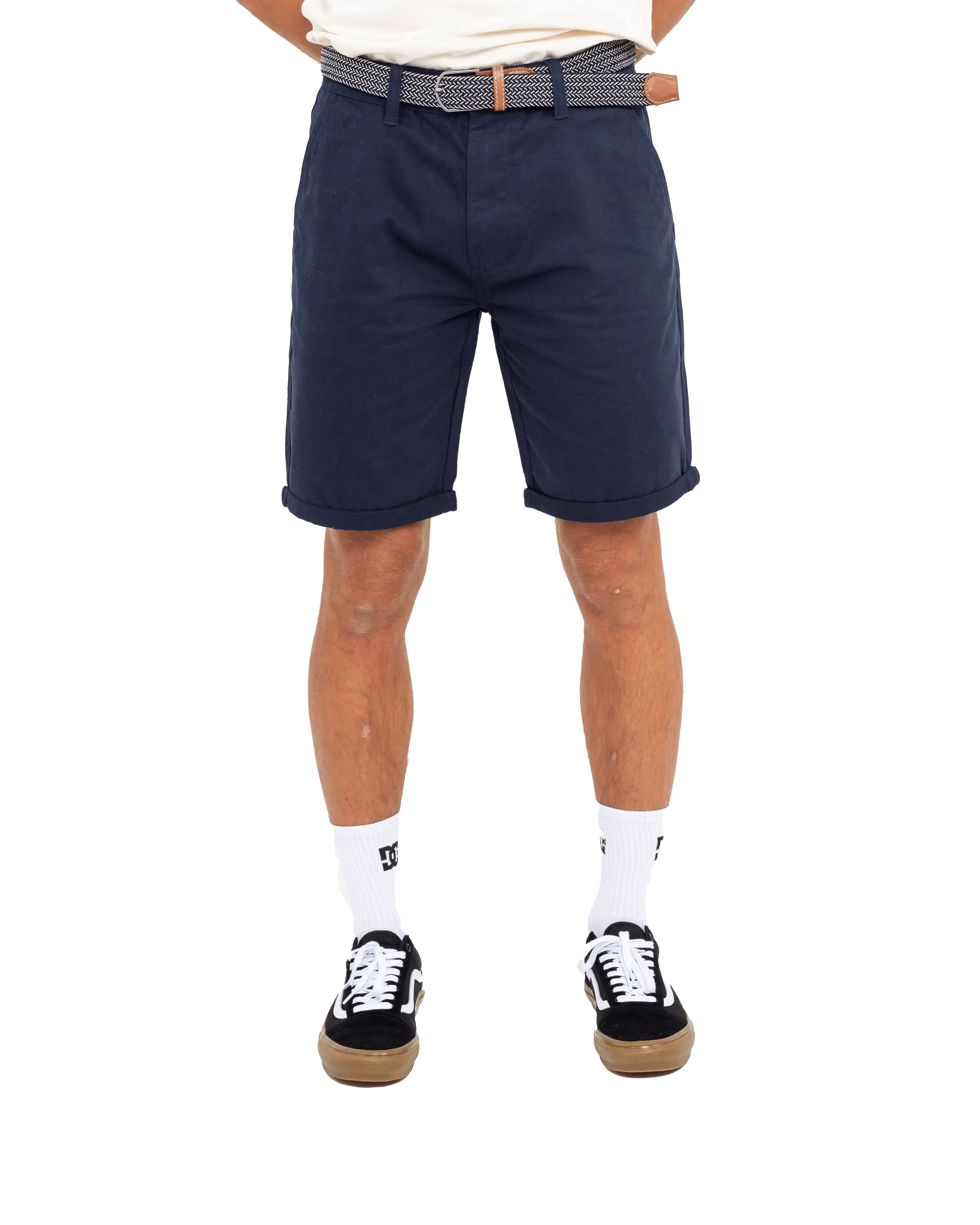 Belted Chino Walkshorts in Navy