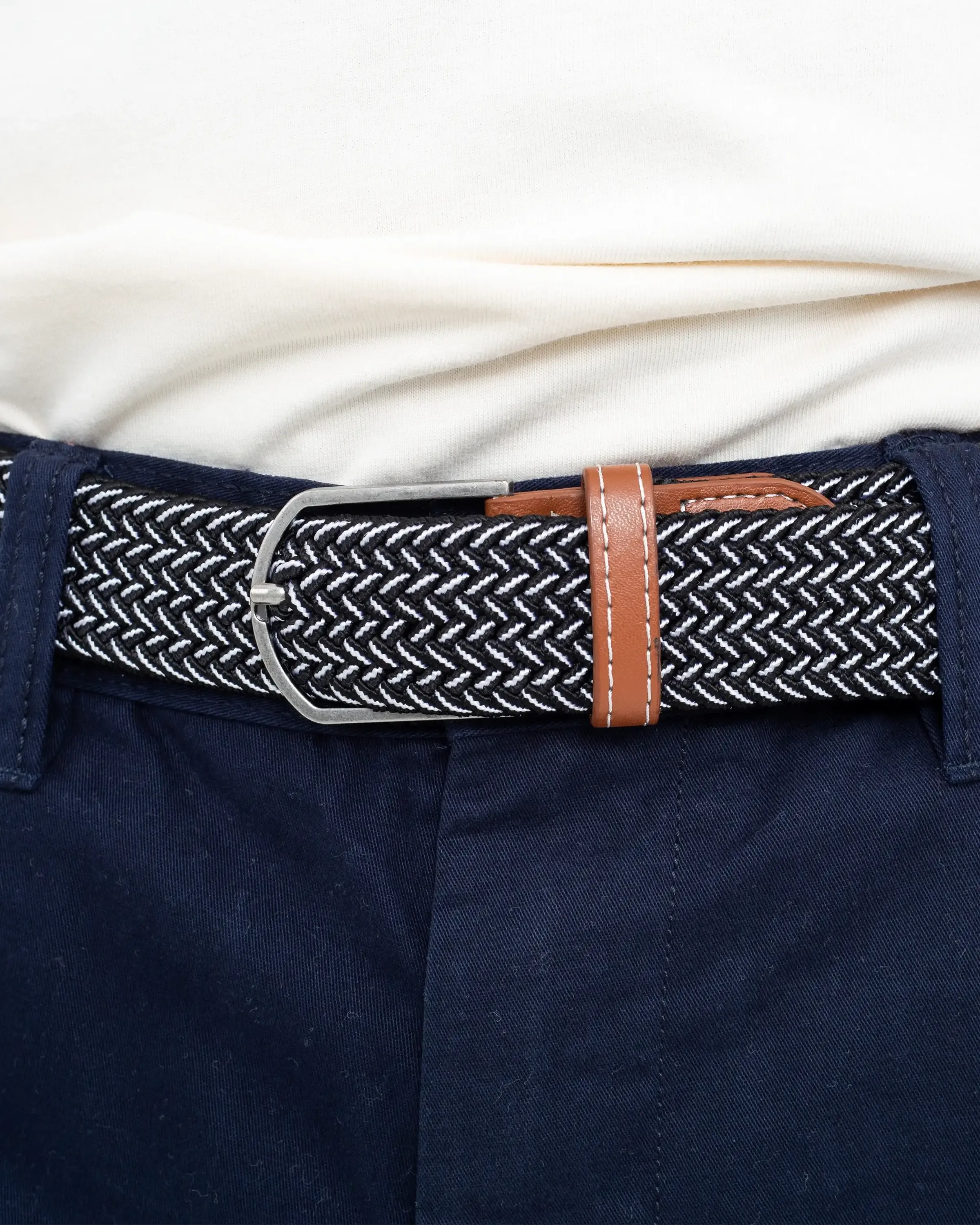 Belted Chino Walkshorts in Navy