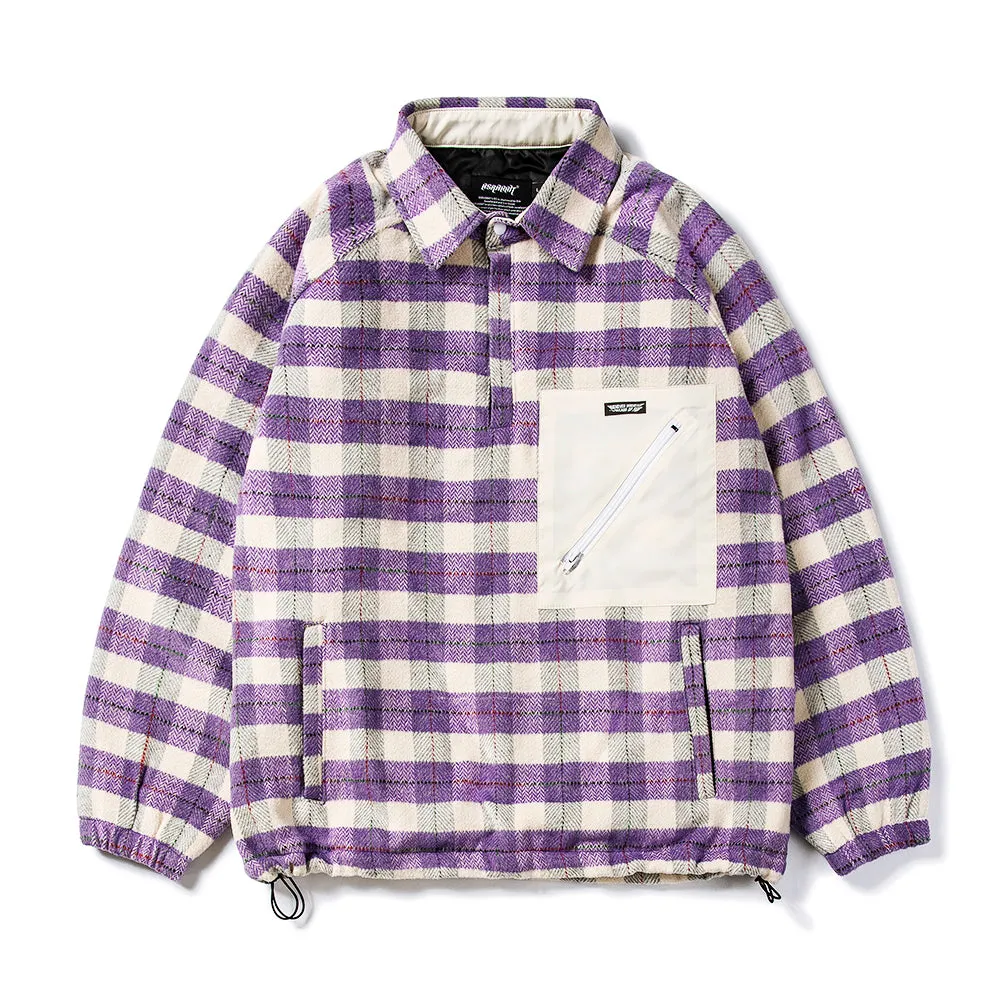 BETTER THAN CHECK ANORAK SHIRT PURPLE CHECK