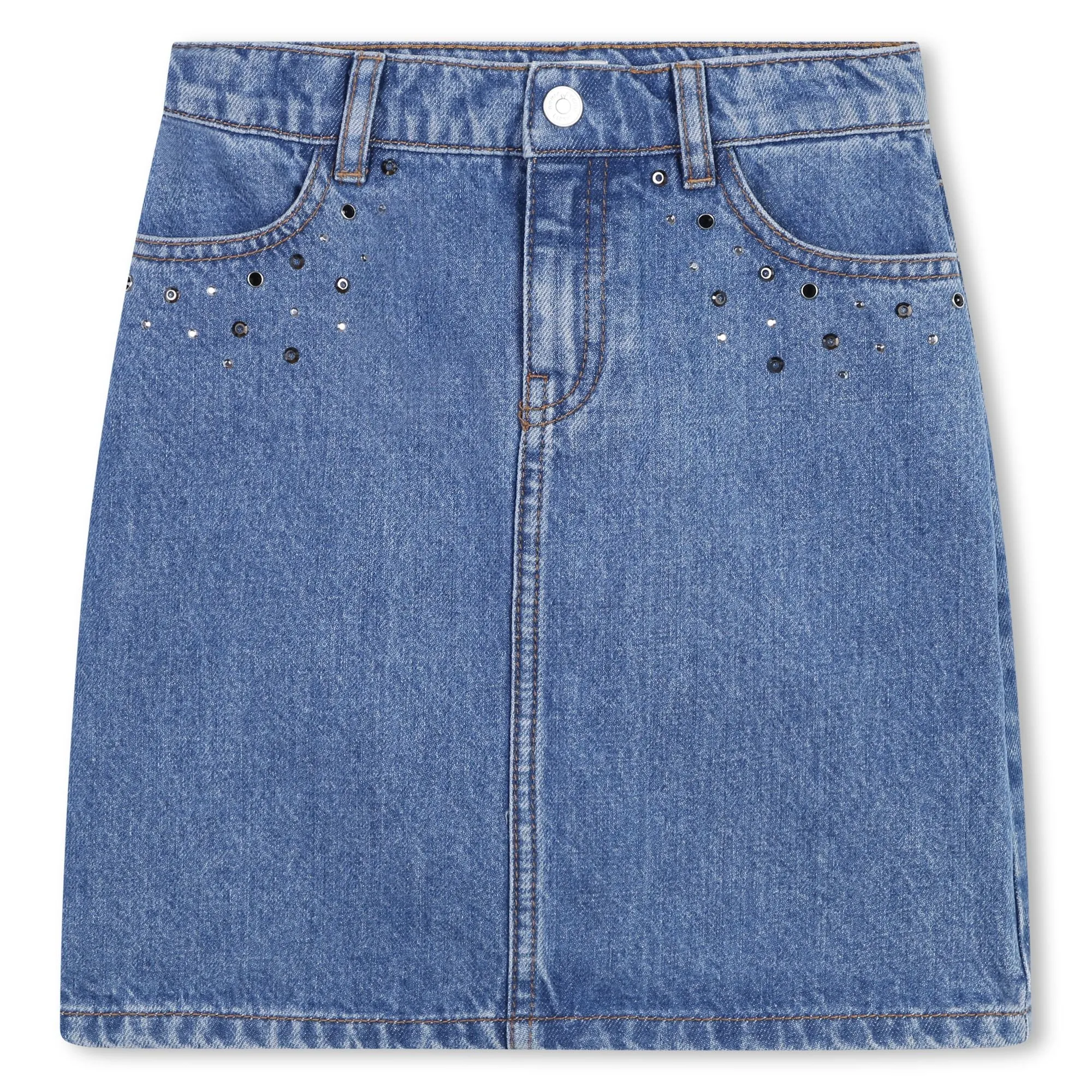 Blue Denim Stud Skirt