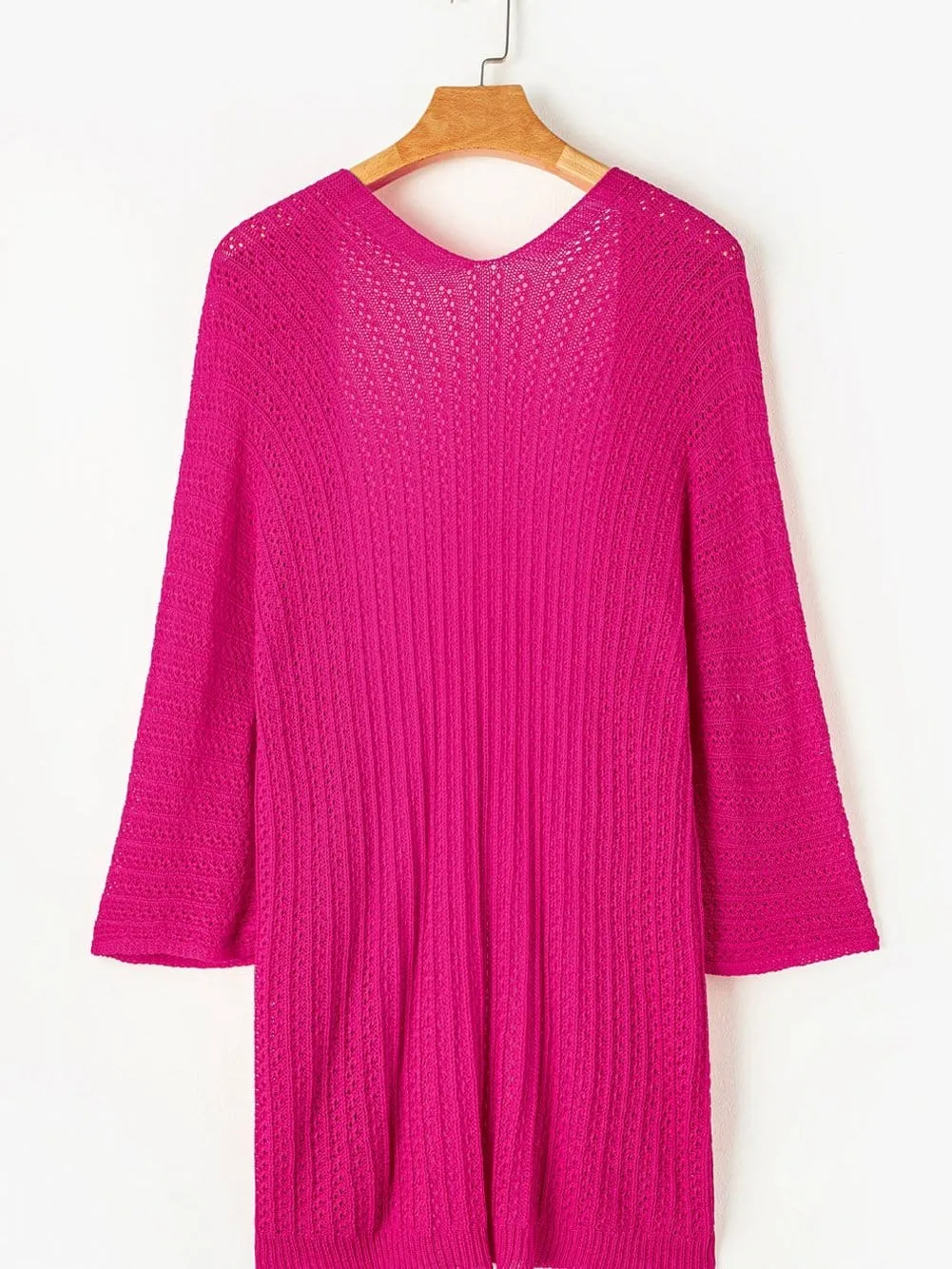 Bohemian Rose Knit Hollow-out Lightweight Cardigan