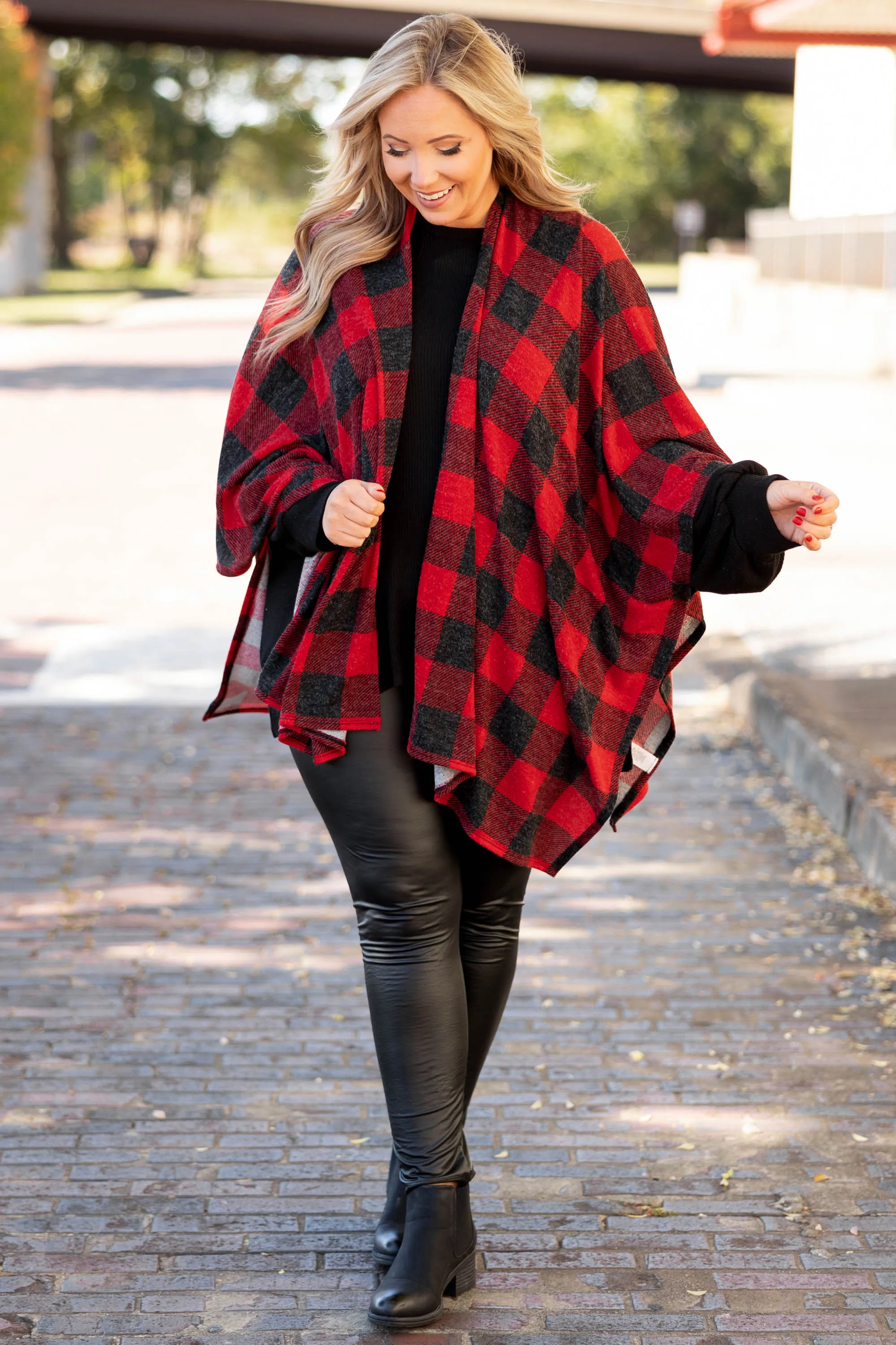 Boom Clap Cardigan, Red-Black