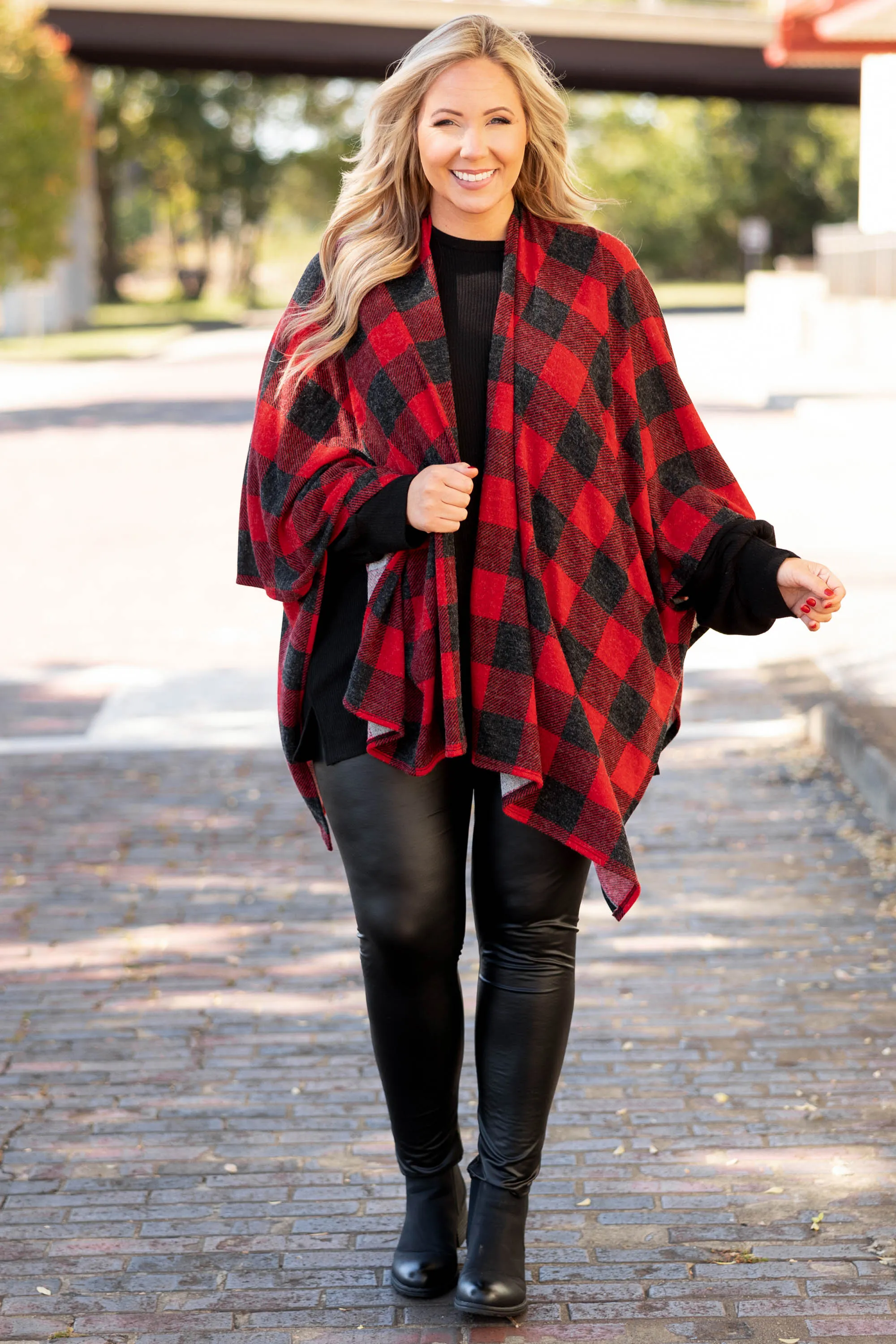 Boom Clap Cardigan, Red-Black