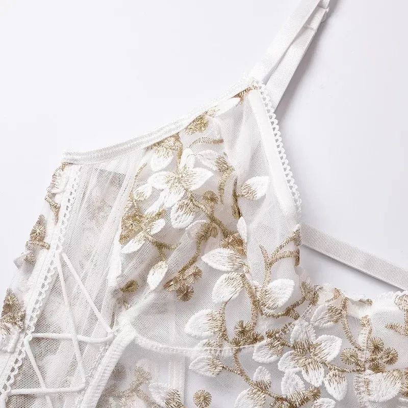 Bridal Lingerie Bodysuit Embroidered