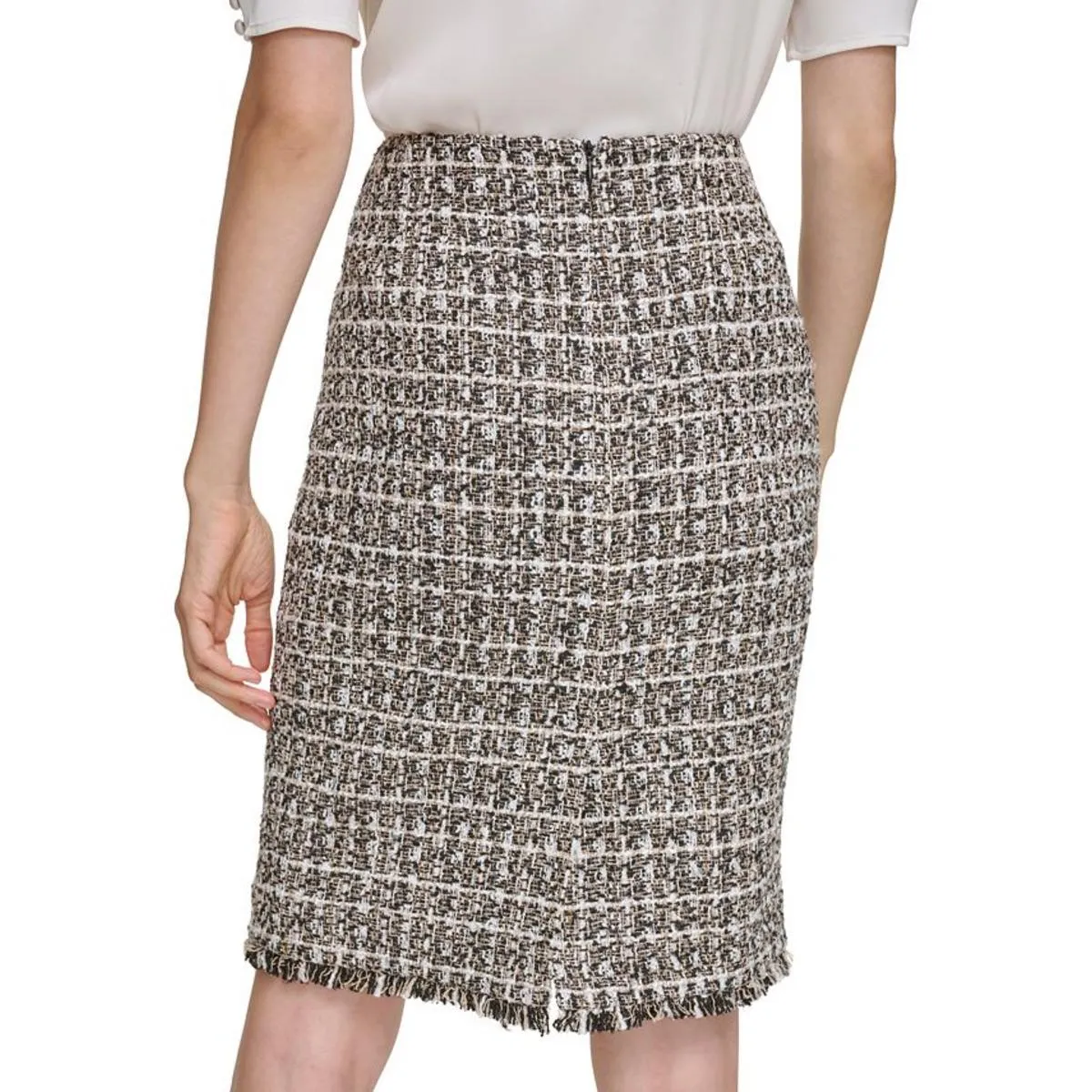 Calvin Klein Womens Petites Metallic Pencil Skirt