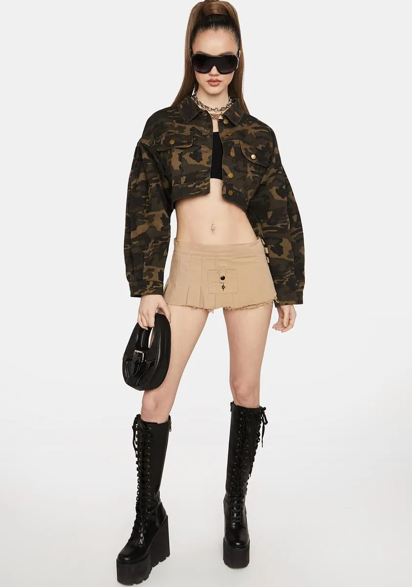 Camo Set Em Straight Cropped Jacket