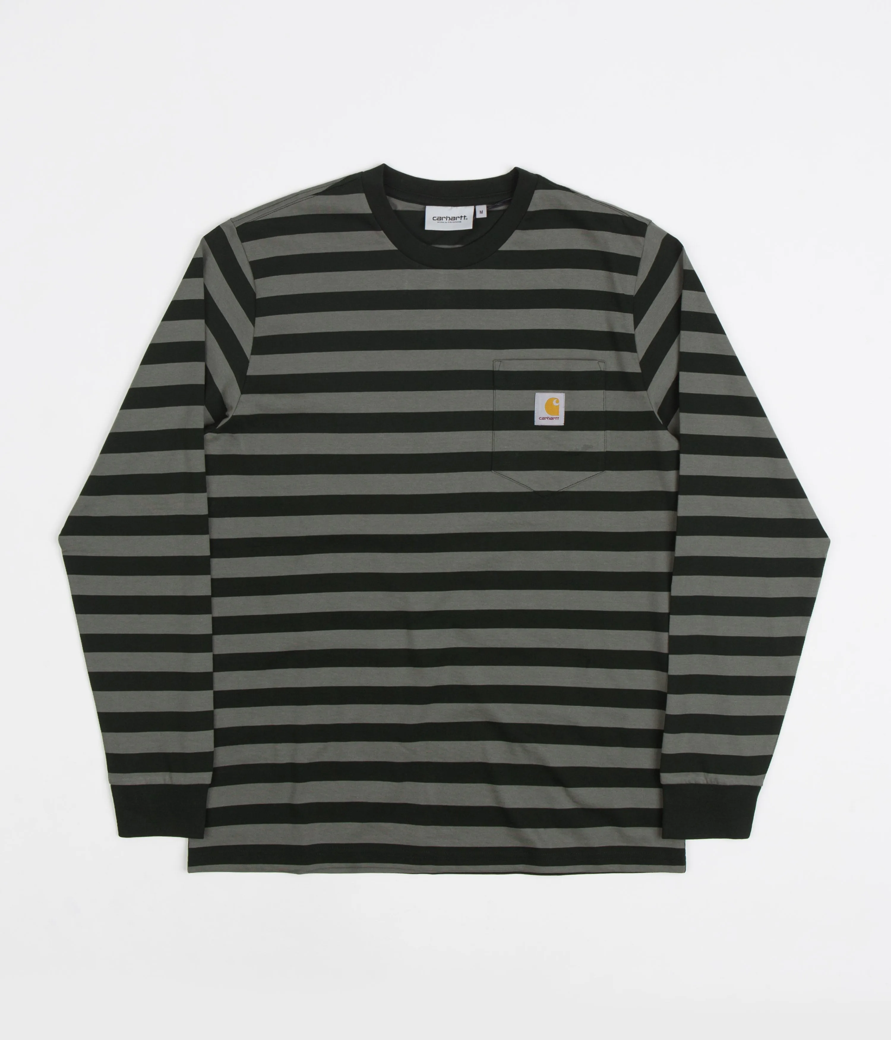 Carhartt Merrick Pocket Long Sleeve T-Shirt - Merrick Stripe / Dark Cedar / Thyme