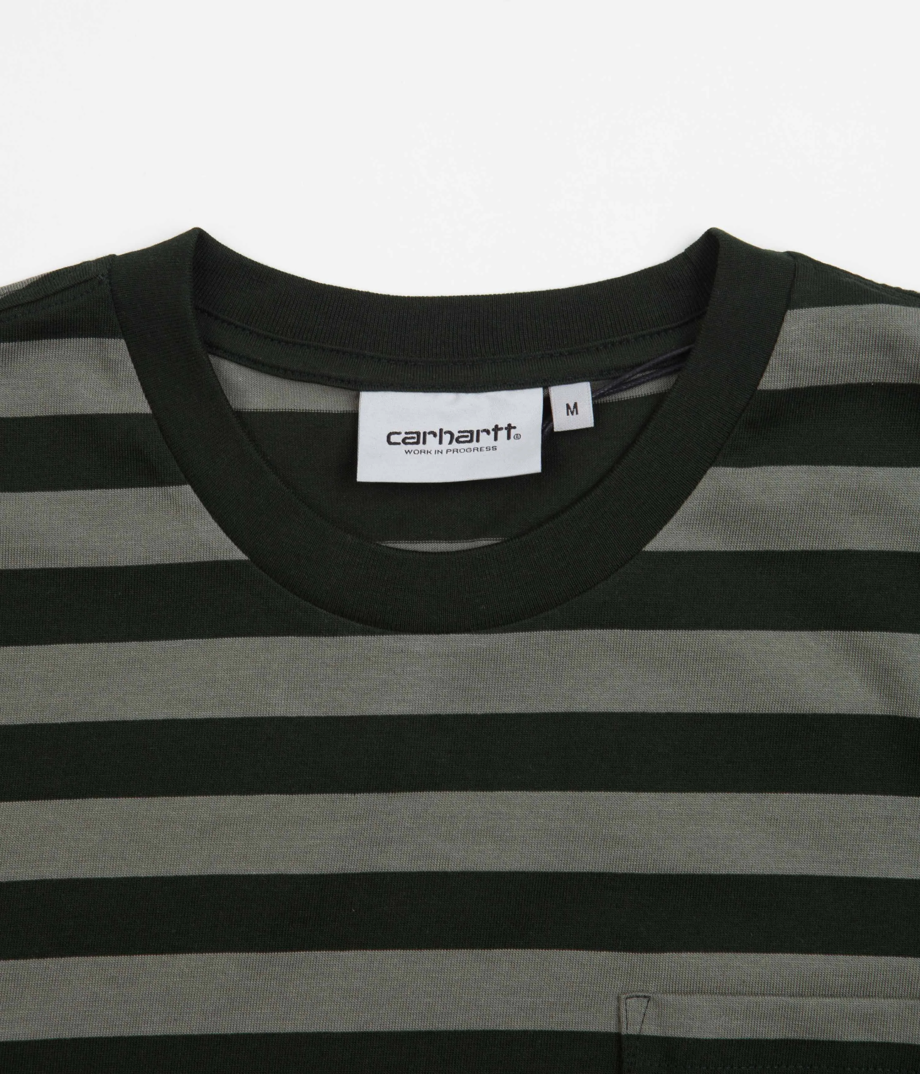 Carhartt Merrick Pocket Long Sleeve T-Shirt - Merrick Stripe / Dark Cedar / Thyme