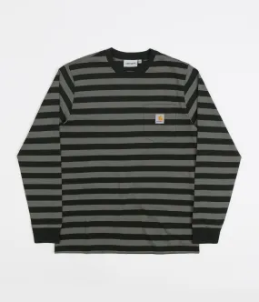 Carhartt Merrick Pocket Long Sleeve T-Shirt - Merrick Stripe / Dark Cedar / Thyme