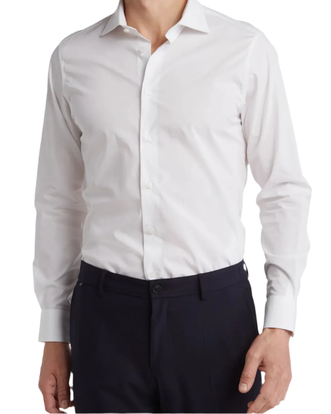 Cavalli Class by Roberto Cavalli Mens Comfort Fit White Dress Shirt