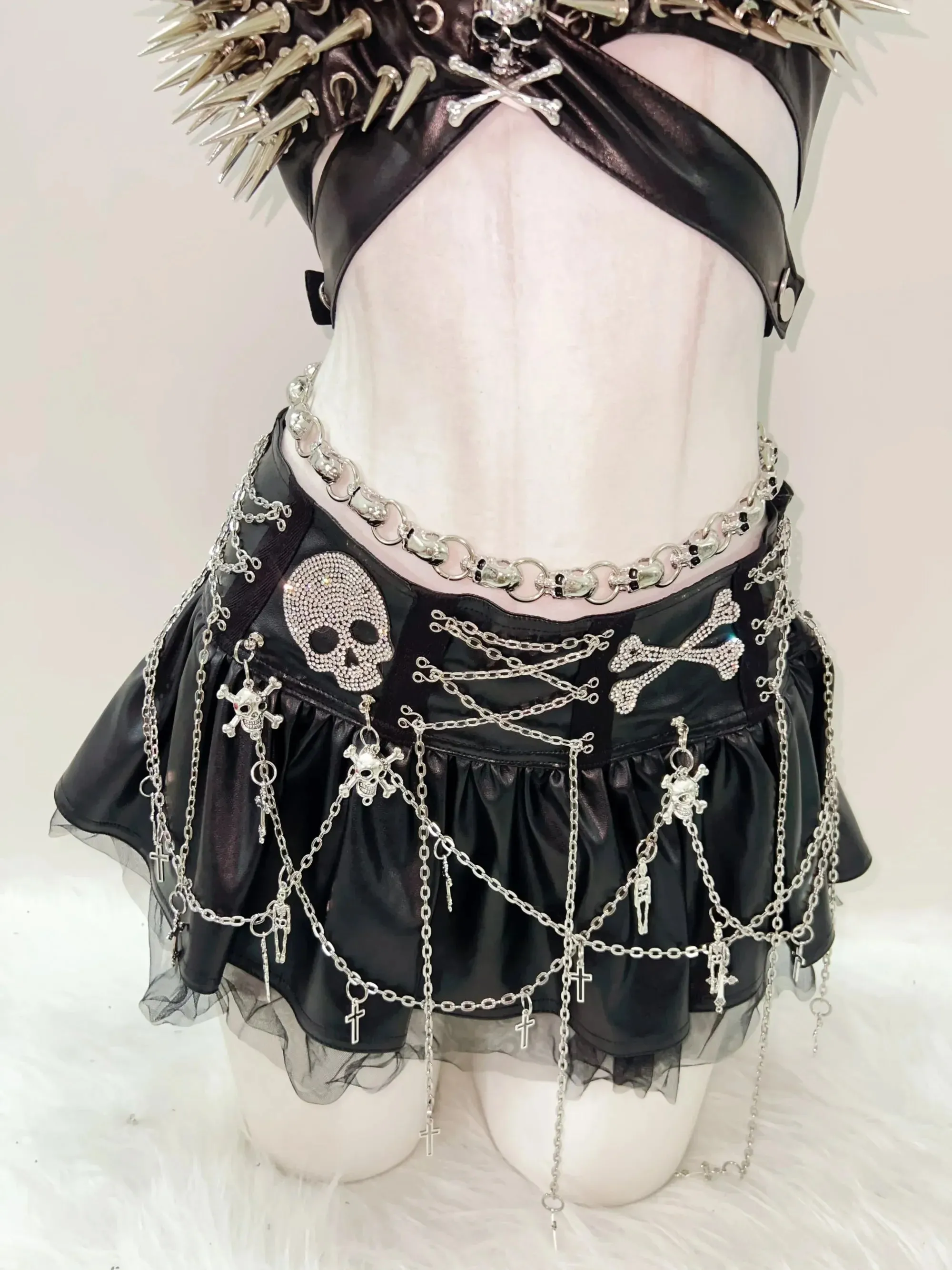 Chained Up Punk Mini Skirt