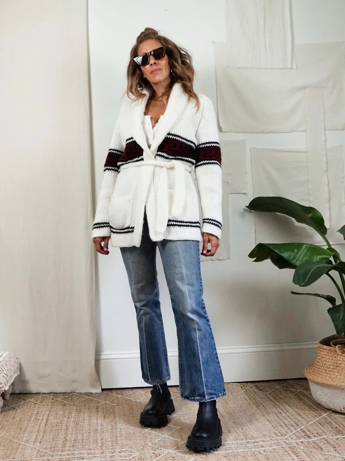 Chunky Southwestern Handknit Sweater Coat