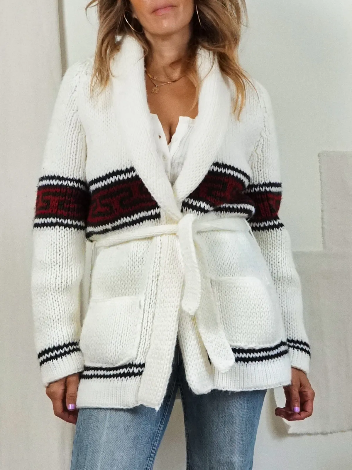 Chunky Southwestern Handknit Sweater Coat