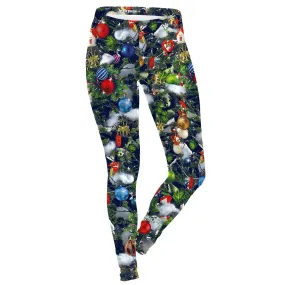 Colorful Digital Print Medium Waist Women Christmas Party Leggings Pants