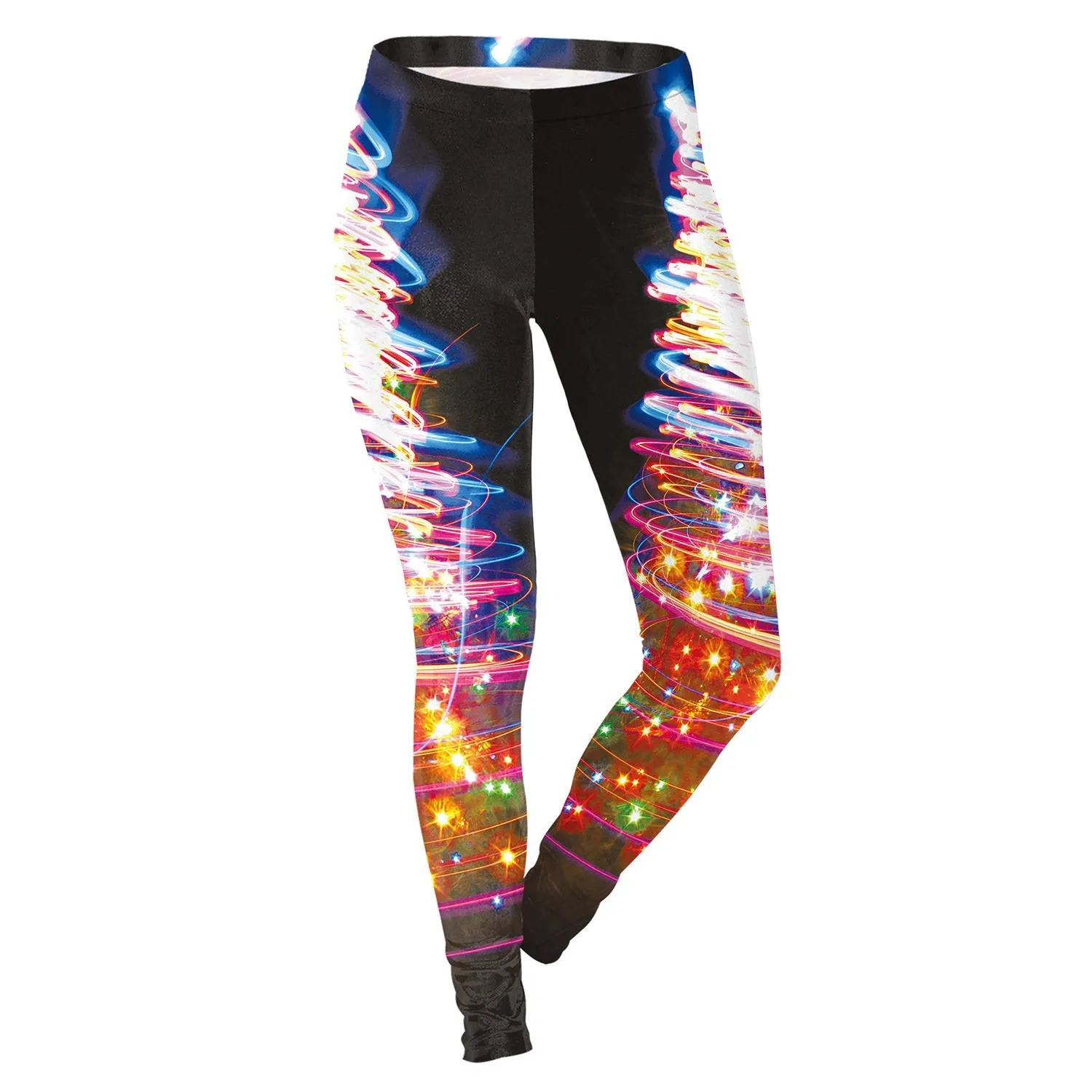 Colorful Digital Print Medium Waist Women Christmas Party Leggings Pants