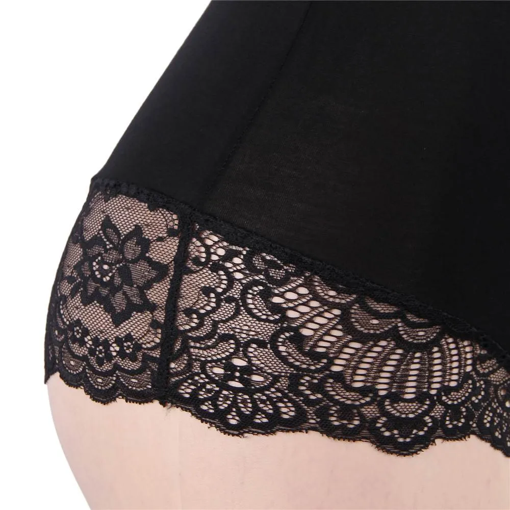 Crotch Openable Stretchy Plus Size Modal Egypt Lace Bodysuit