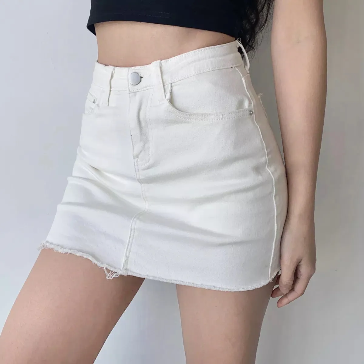 deanwangkt - Edgy Gal Denim Skirt