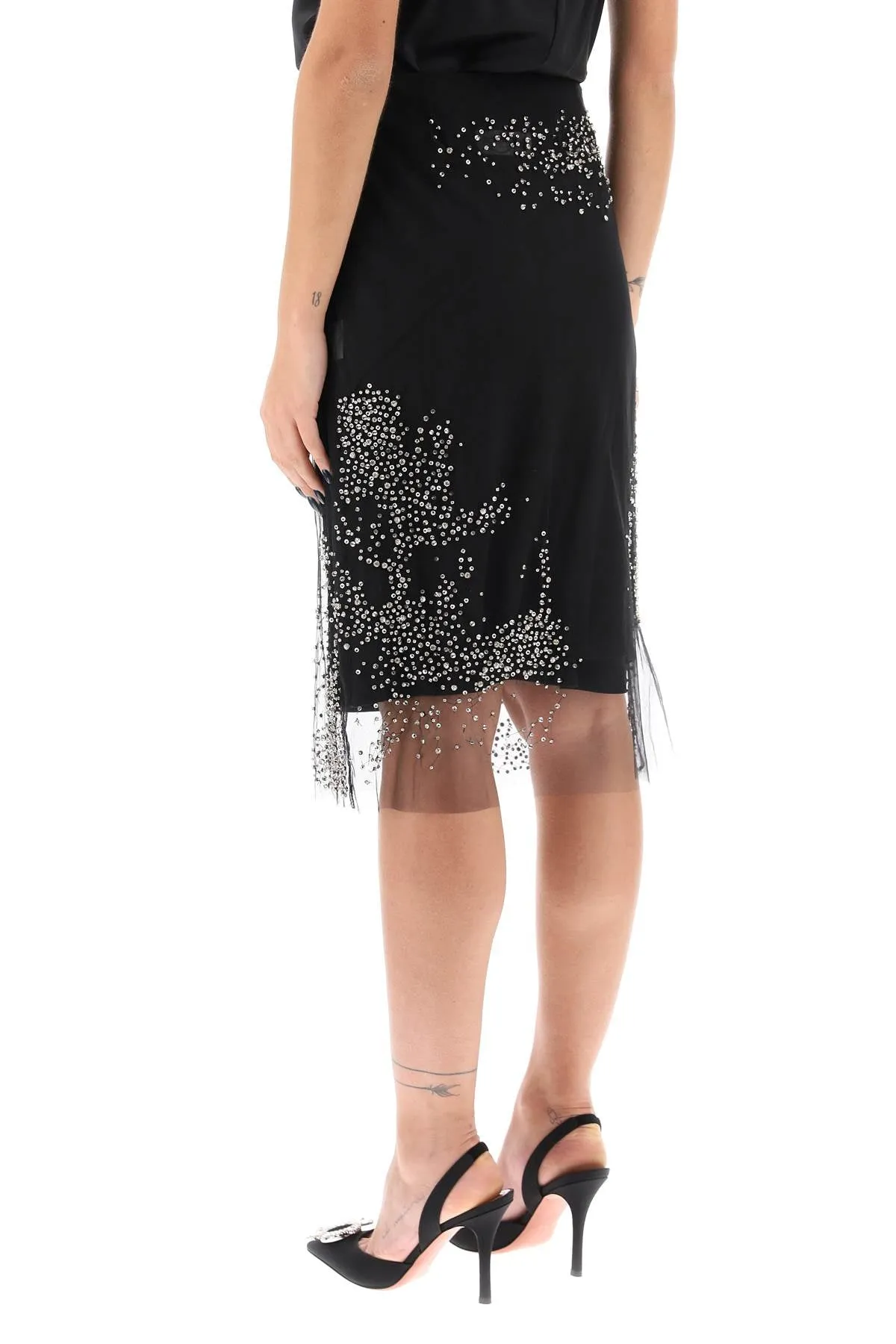 Des Phemmes DiamantÃ© Tulle Skirt