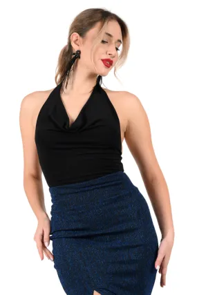 Draped Halter Neck Dance Top