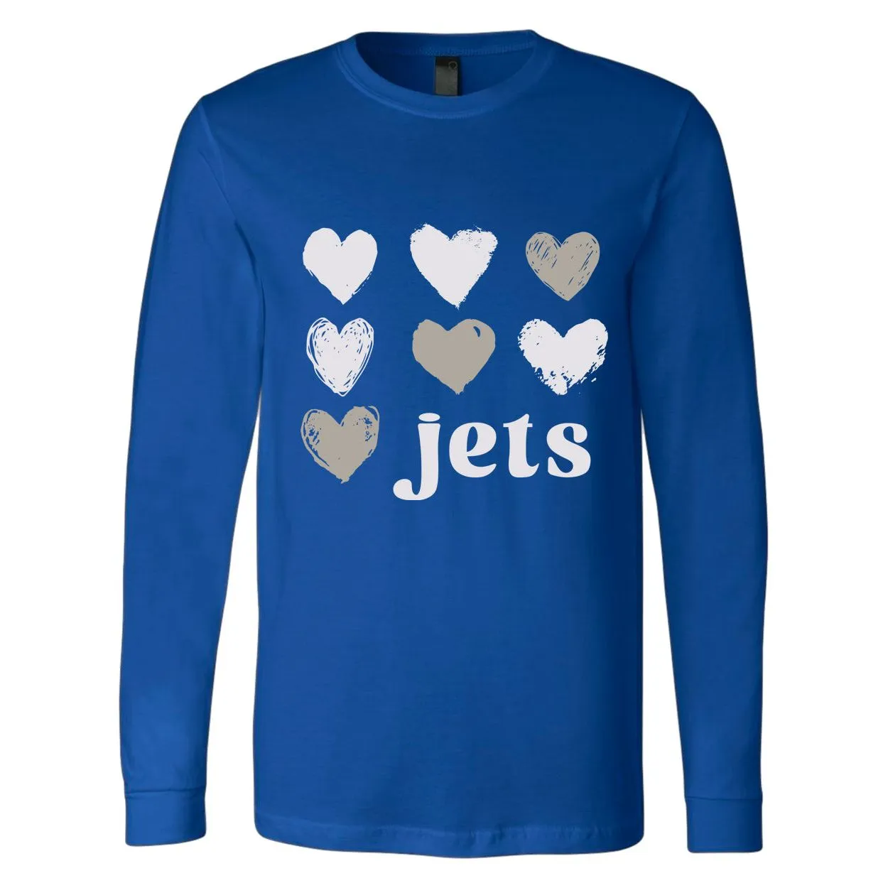 Dyess Jets - Foil Hearts Long Sleeve T-Shirt