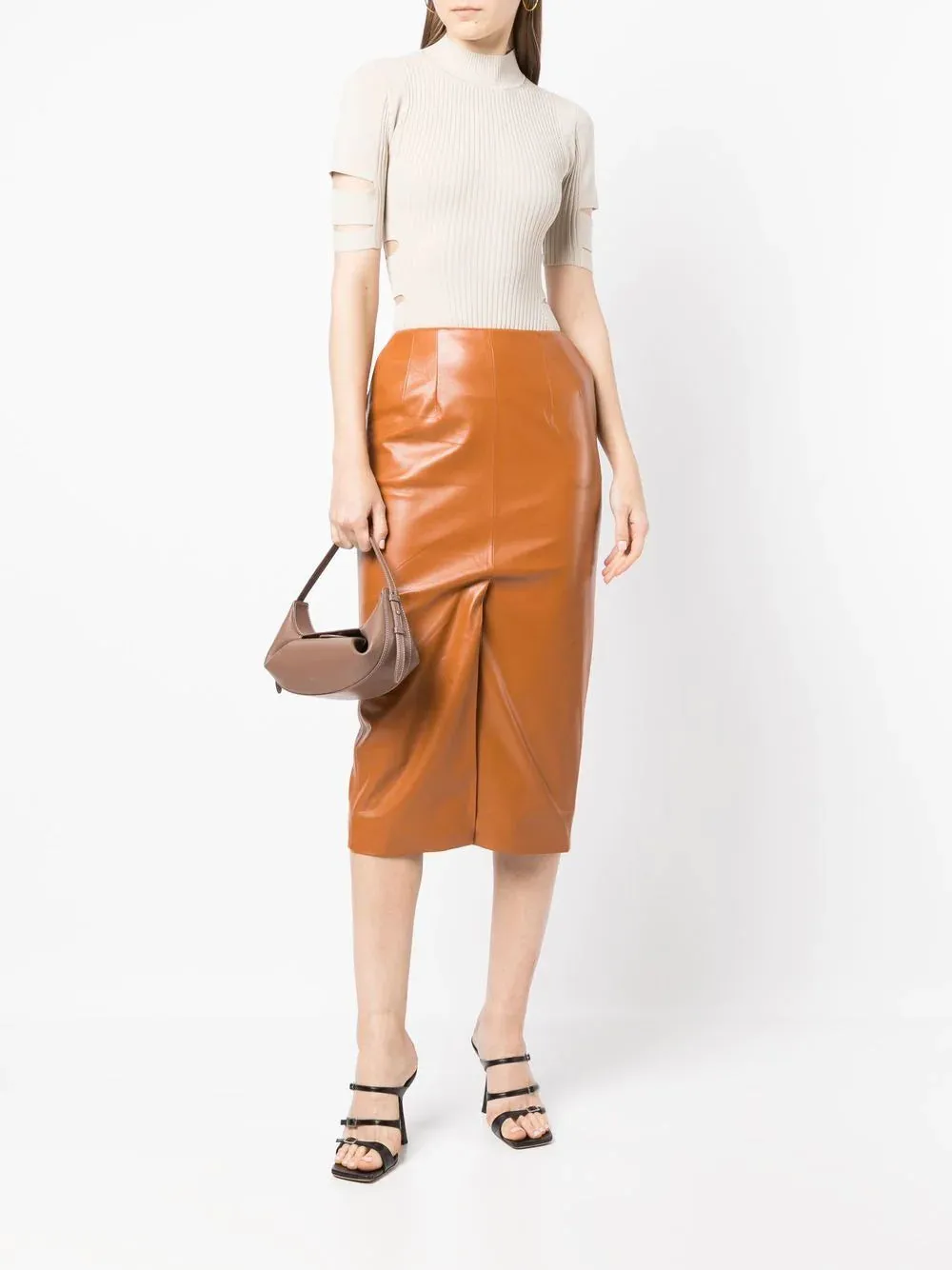 ECO LEATHER PENCIL SKIRT