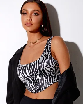 Elci Corset Top in Zebra Vertical