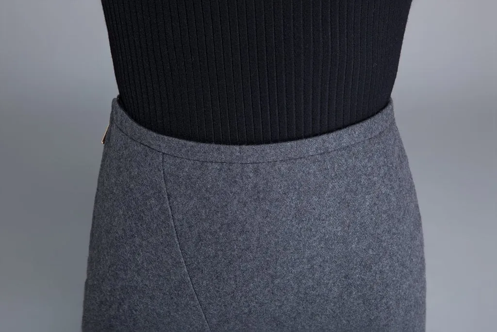 elegant wool pencil skirt 1680#