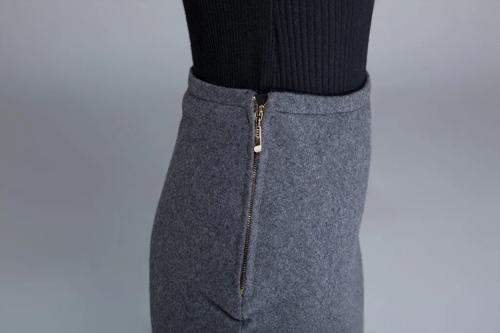 elegant wool pencil skirt 1680#