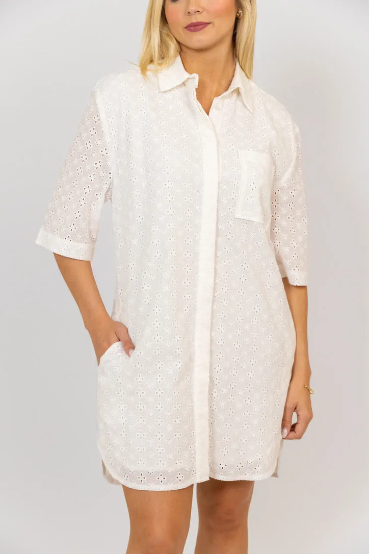 Eyelet Shirt Dress