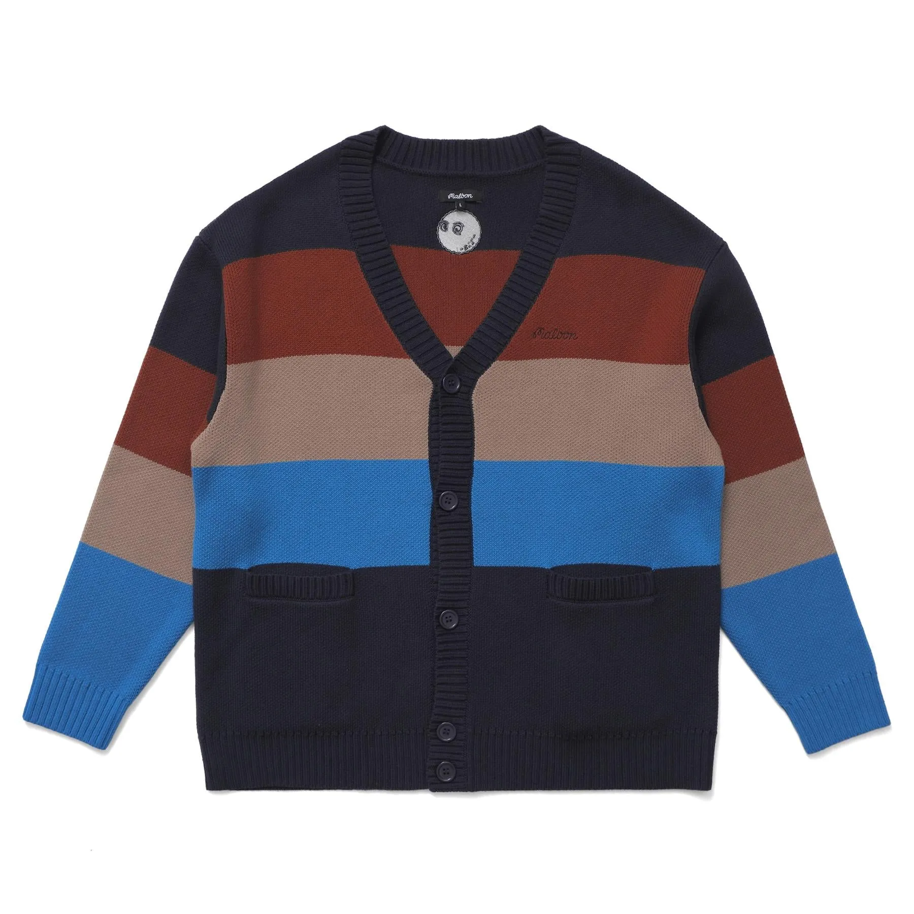 Fairbanks Cardigan Sweater Royal/Navy/Rust - AW24