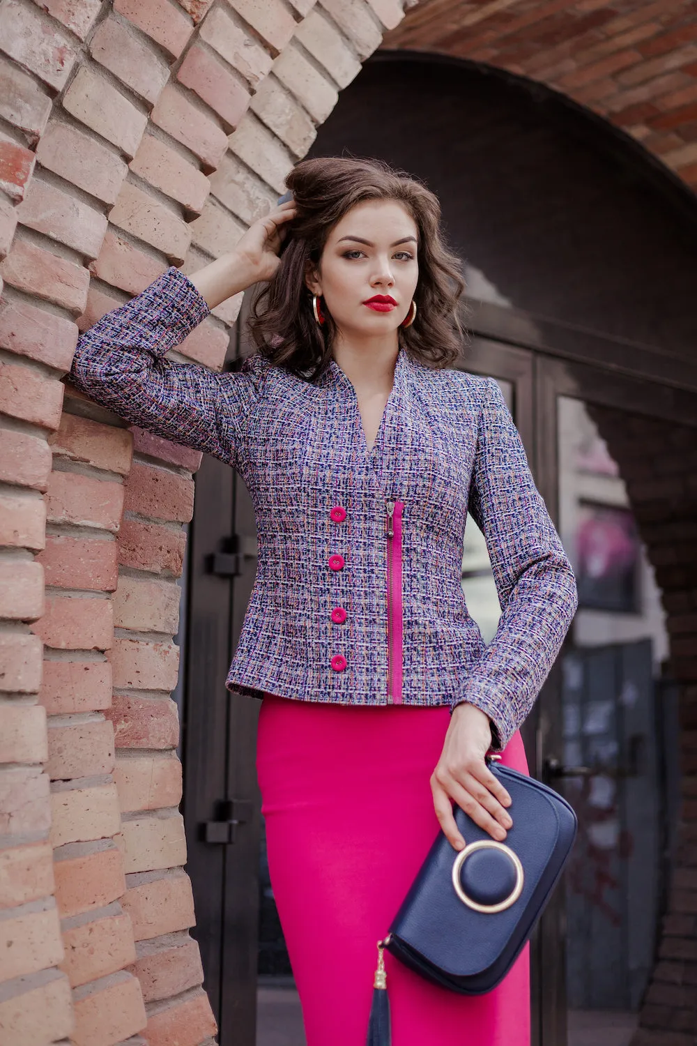 FUCHSIA PINK PENCIL SKIRT